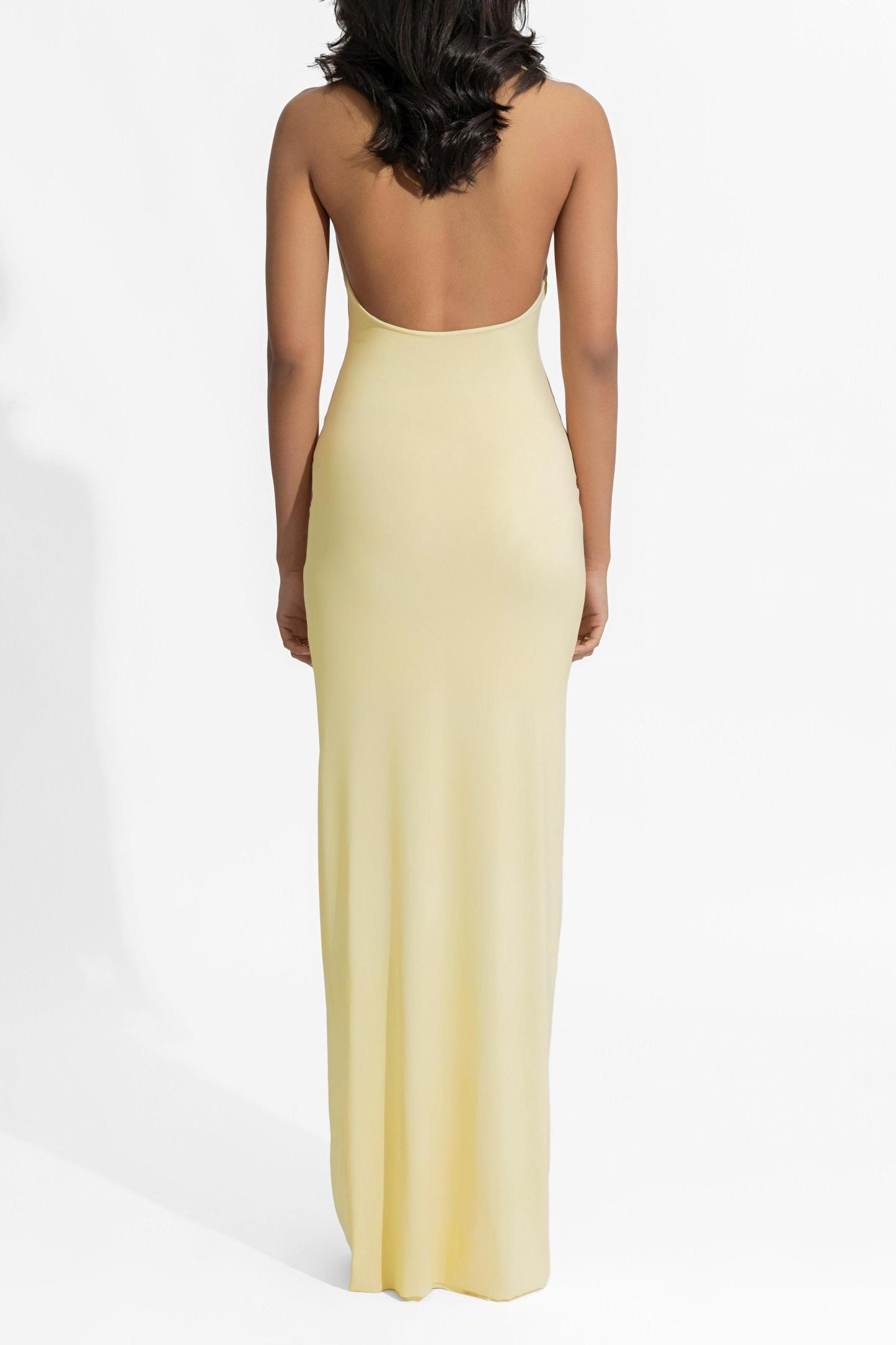 3D Flower V-Neck Backless Midi Dress