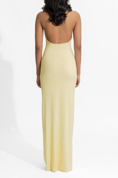 3D Flower V-Neck Backless Midi Dress