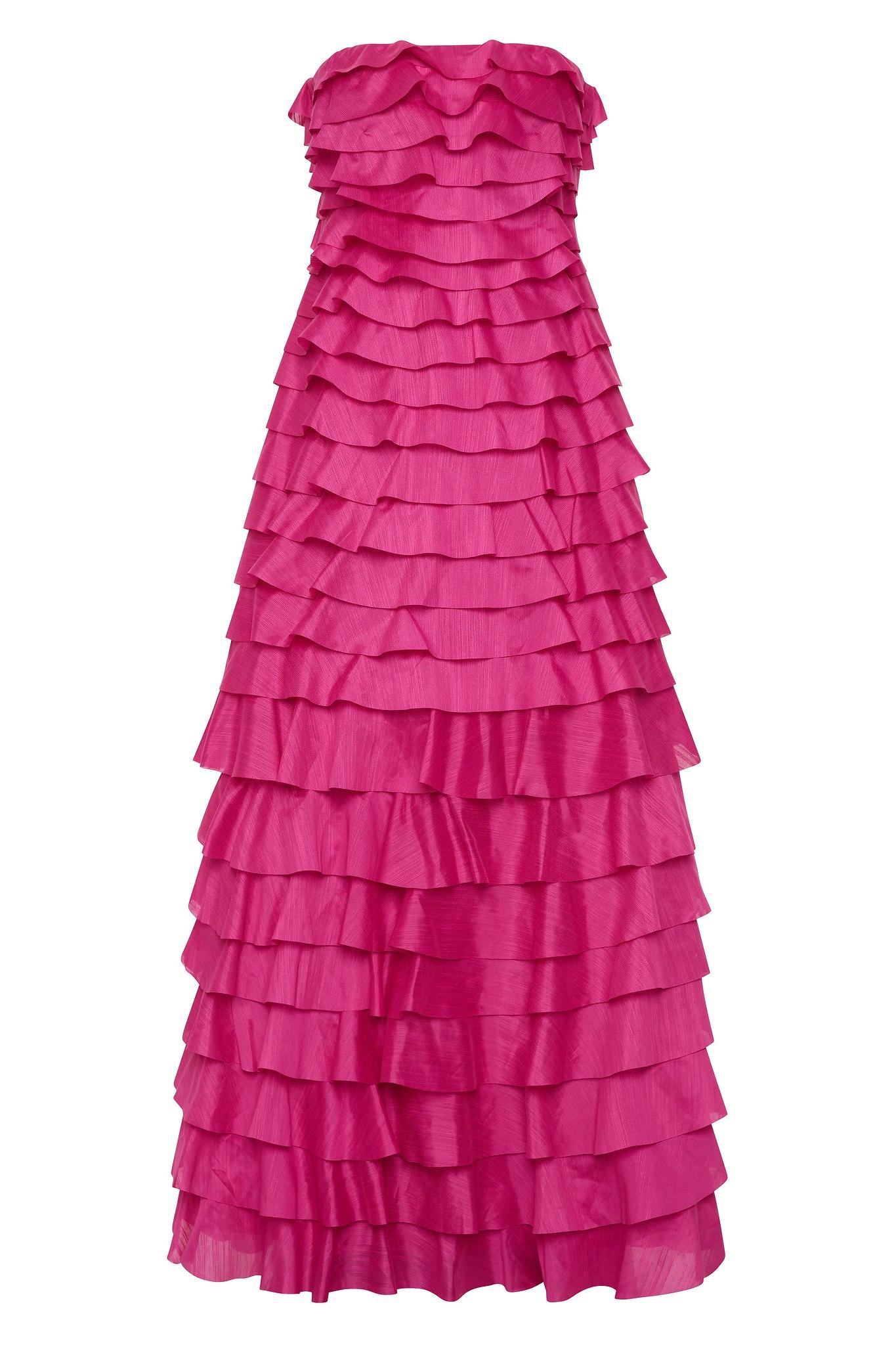 Solid Ruffle Off Shoulder Maxi Dress