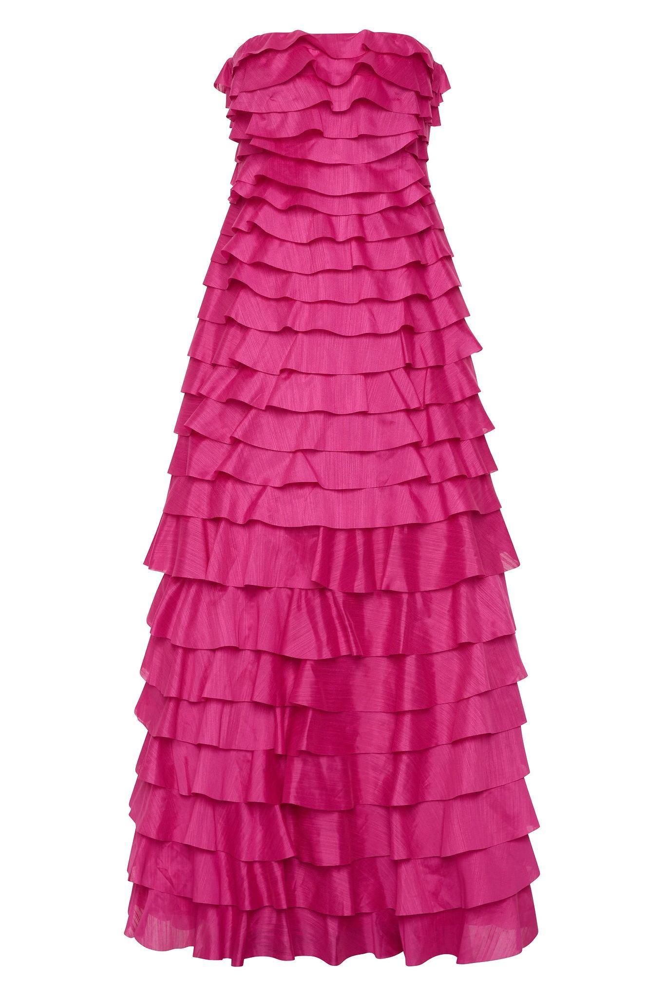 Solid Ruffle Off Shoulder Maxi Dress