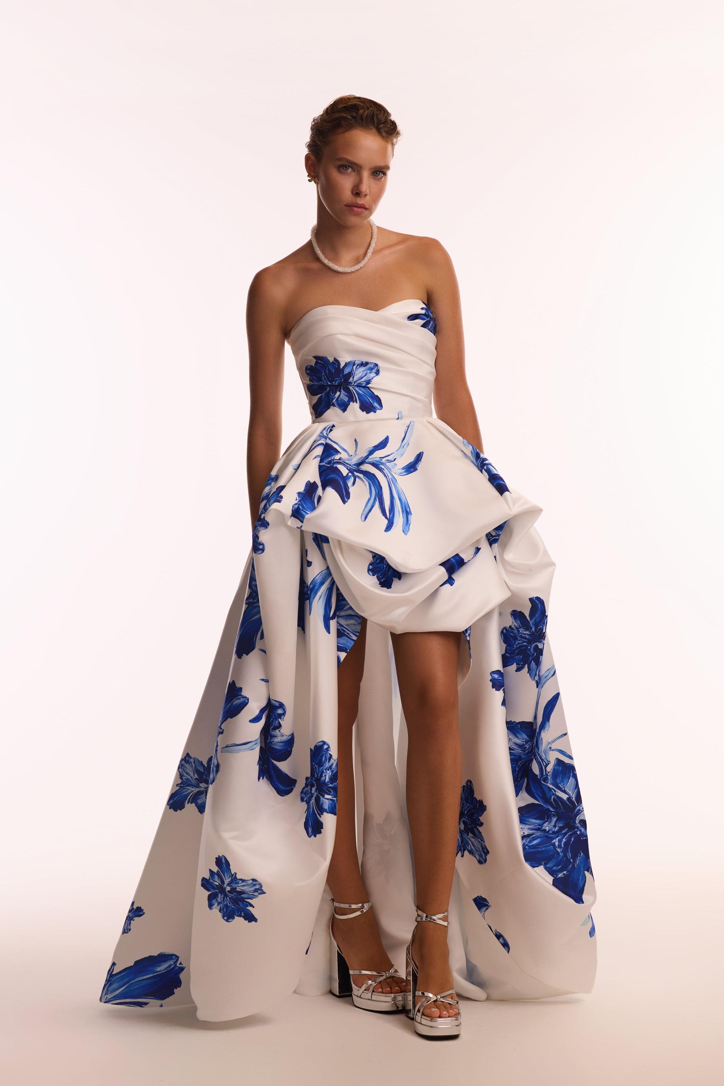 Floral Off Shoulder  Pleated Maxi Dress