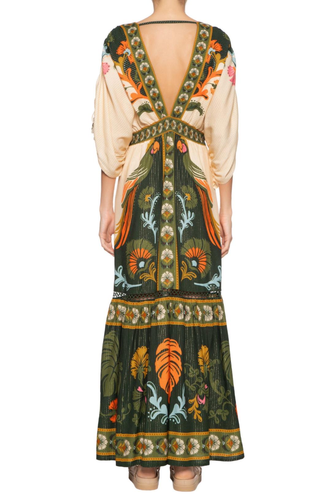 Paisley Print Tassel V-Neck Maxi Dress