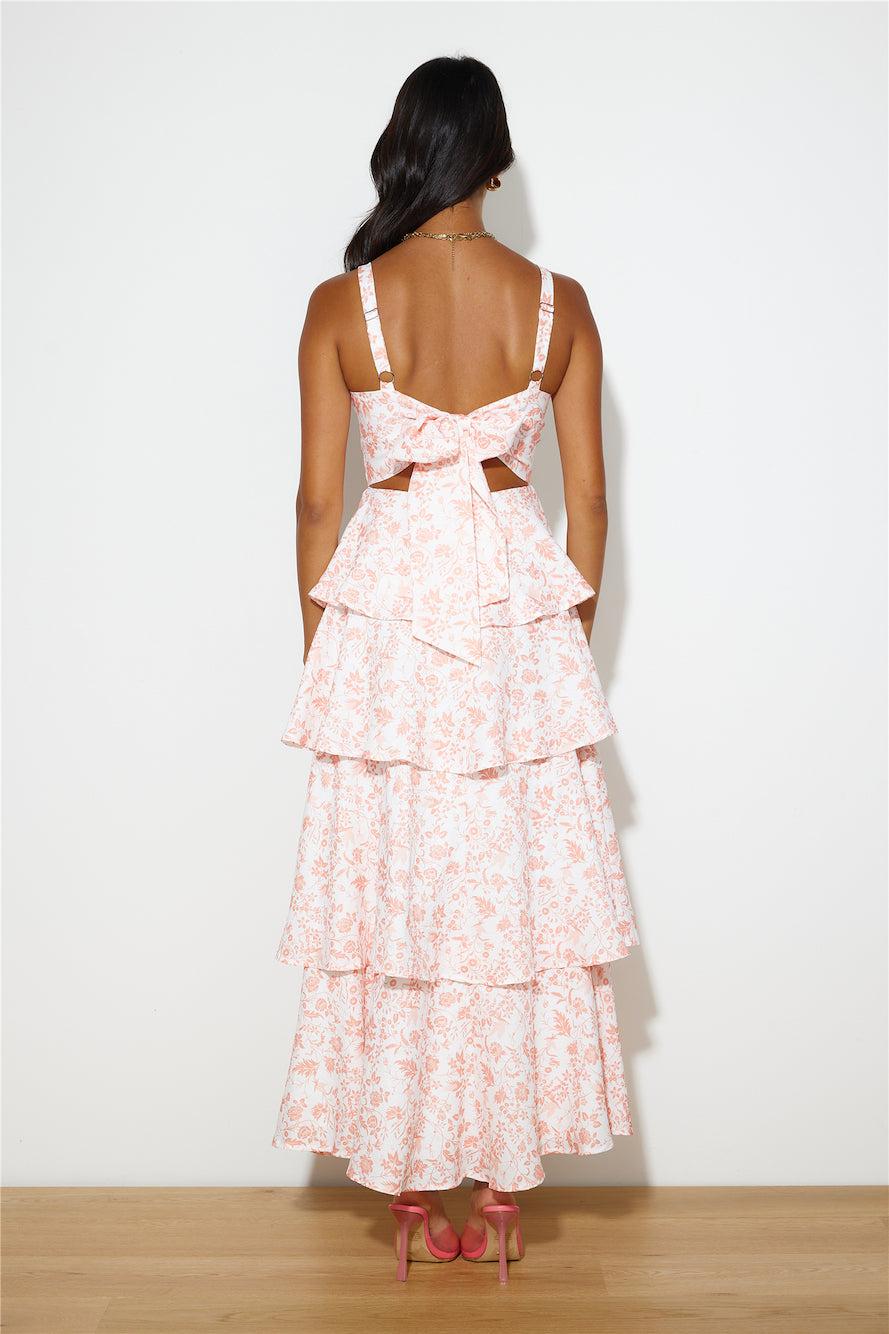 Floral Sleeveless Ruffle Midi Dress