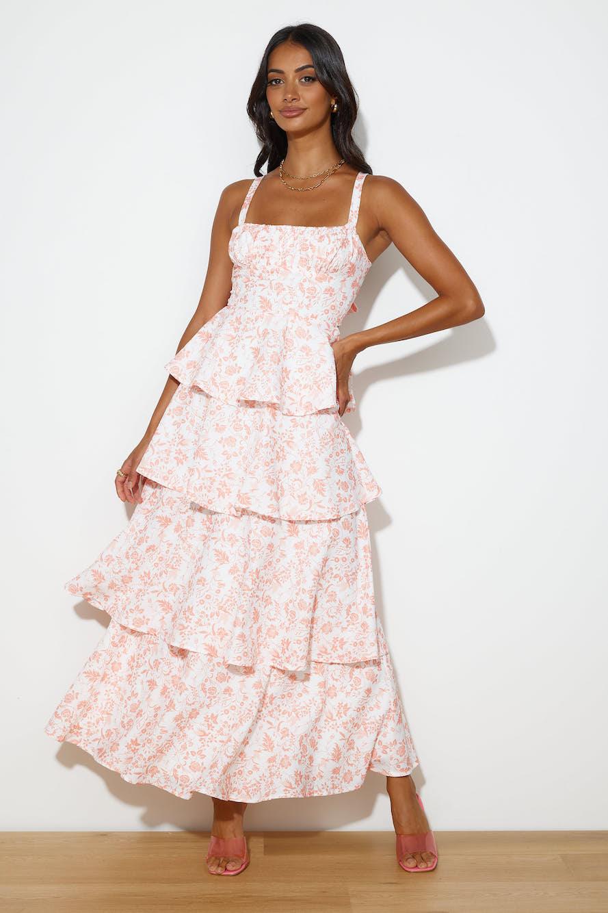 Floral Sleeveless Ruffle Midi Dress