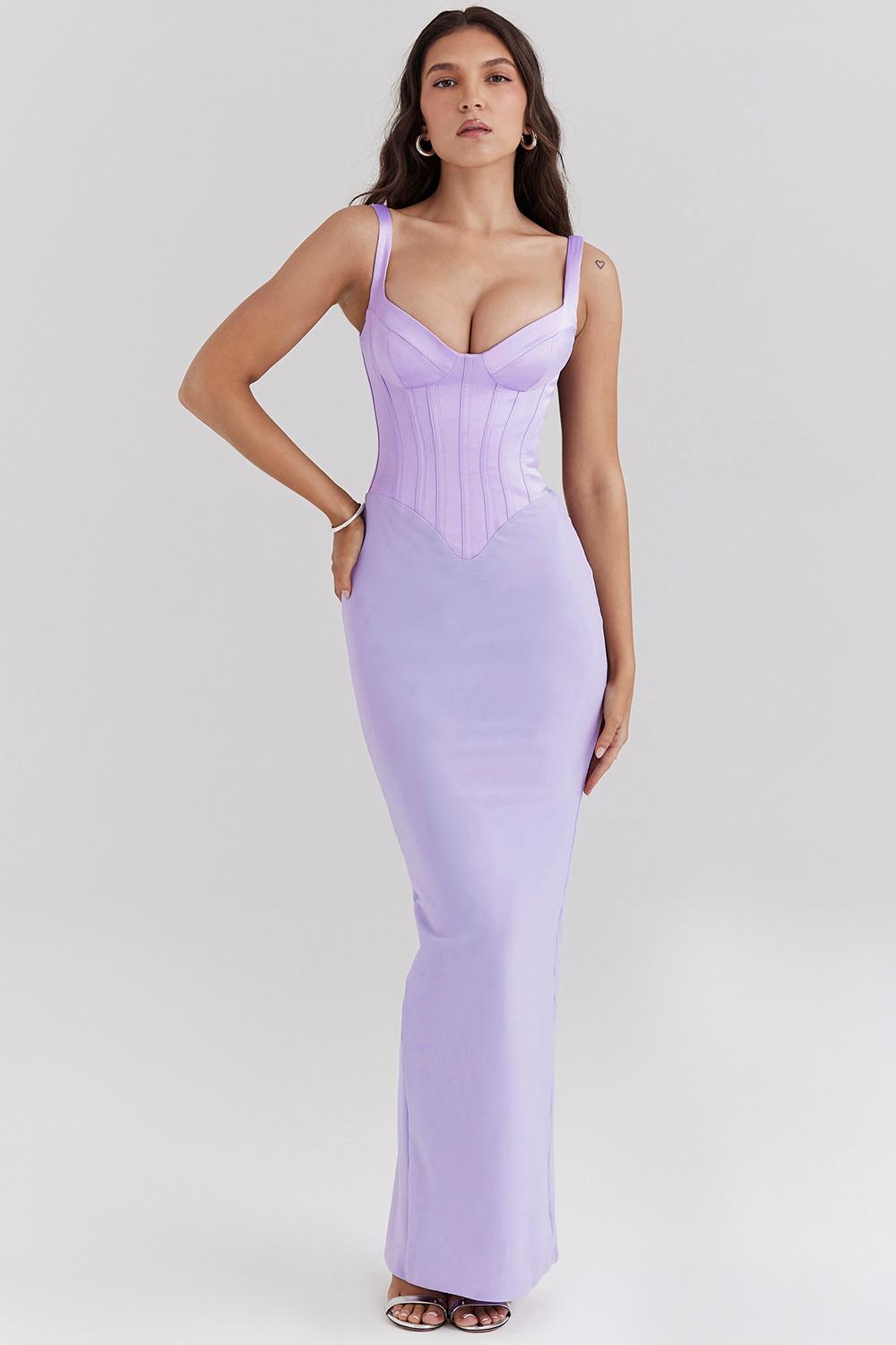 Solid Splicing Sleeveless Maxi Dress