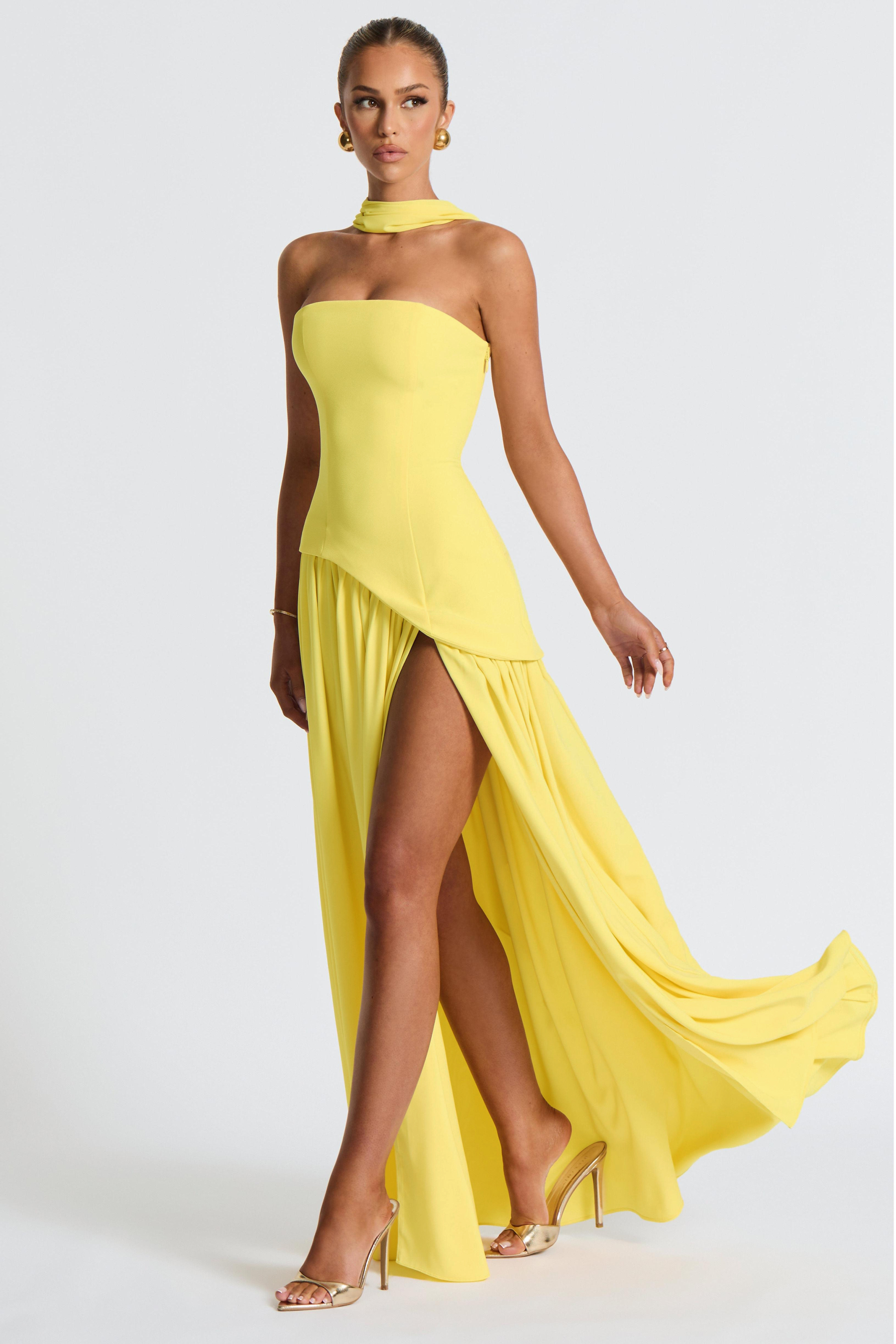 Splicing Off Shoulder Split Maxi Dress