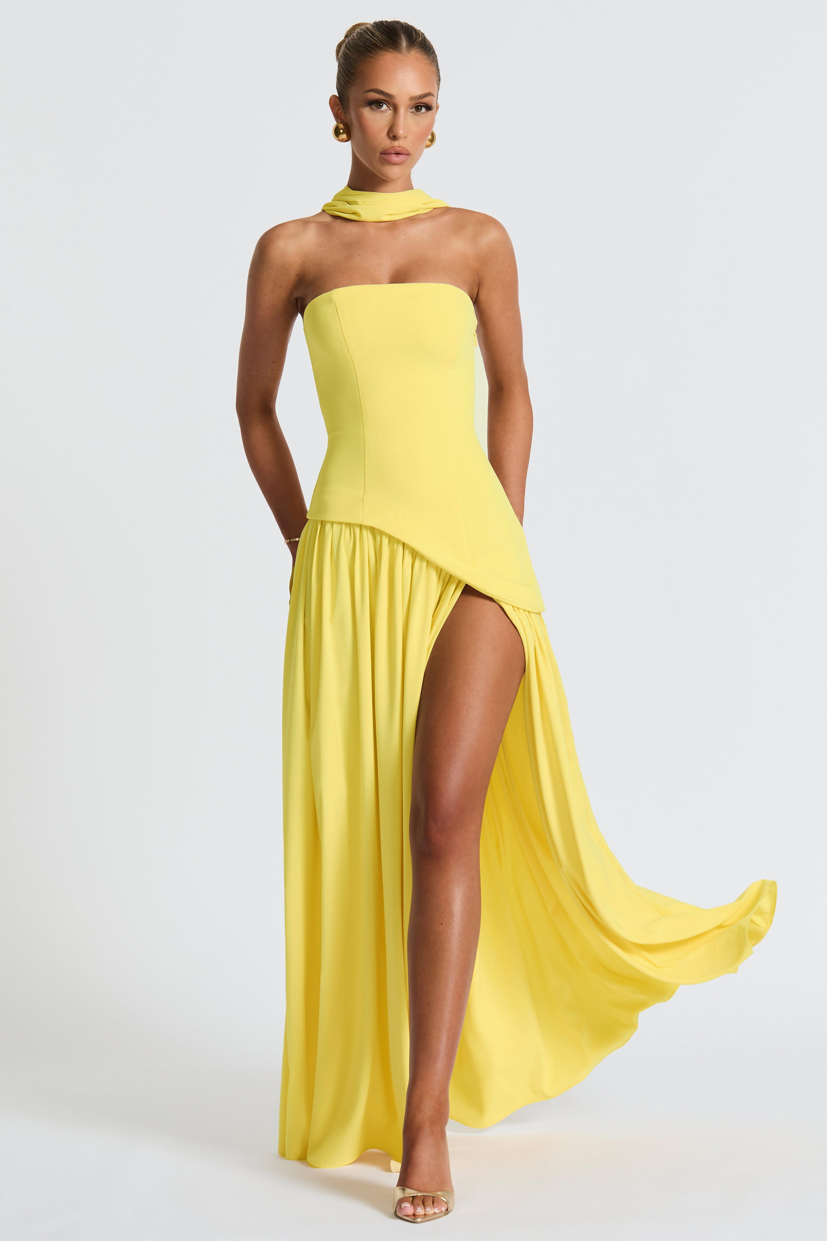 Splicing Off Shoulder Split Maxi Dress