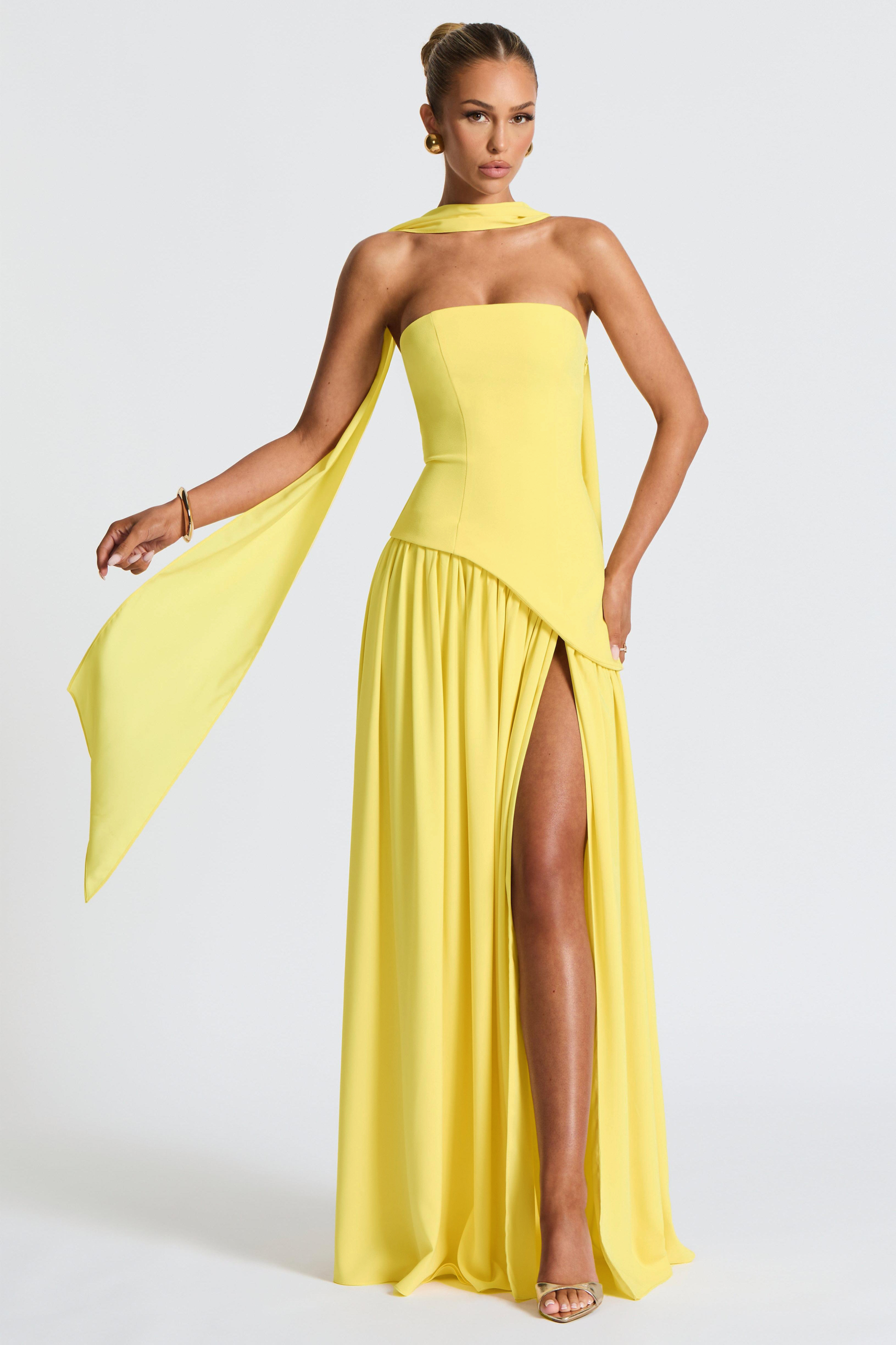 Splicing Off Shoulder Split Maxi Dress