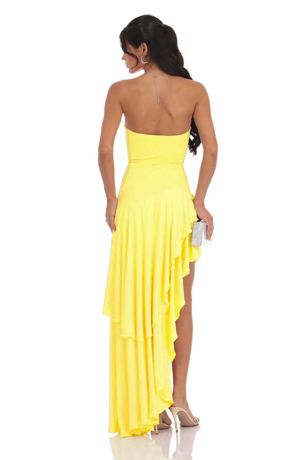 Solid Off-Shoulder Ruffle Maxi Dress