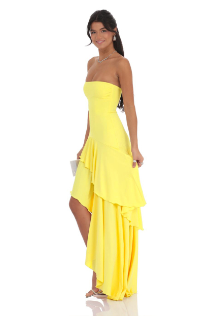 Solid Off-Shoulder Ruffle Maxi Dress