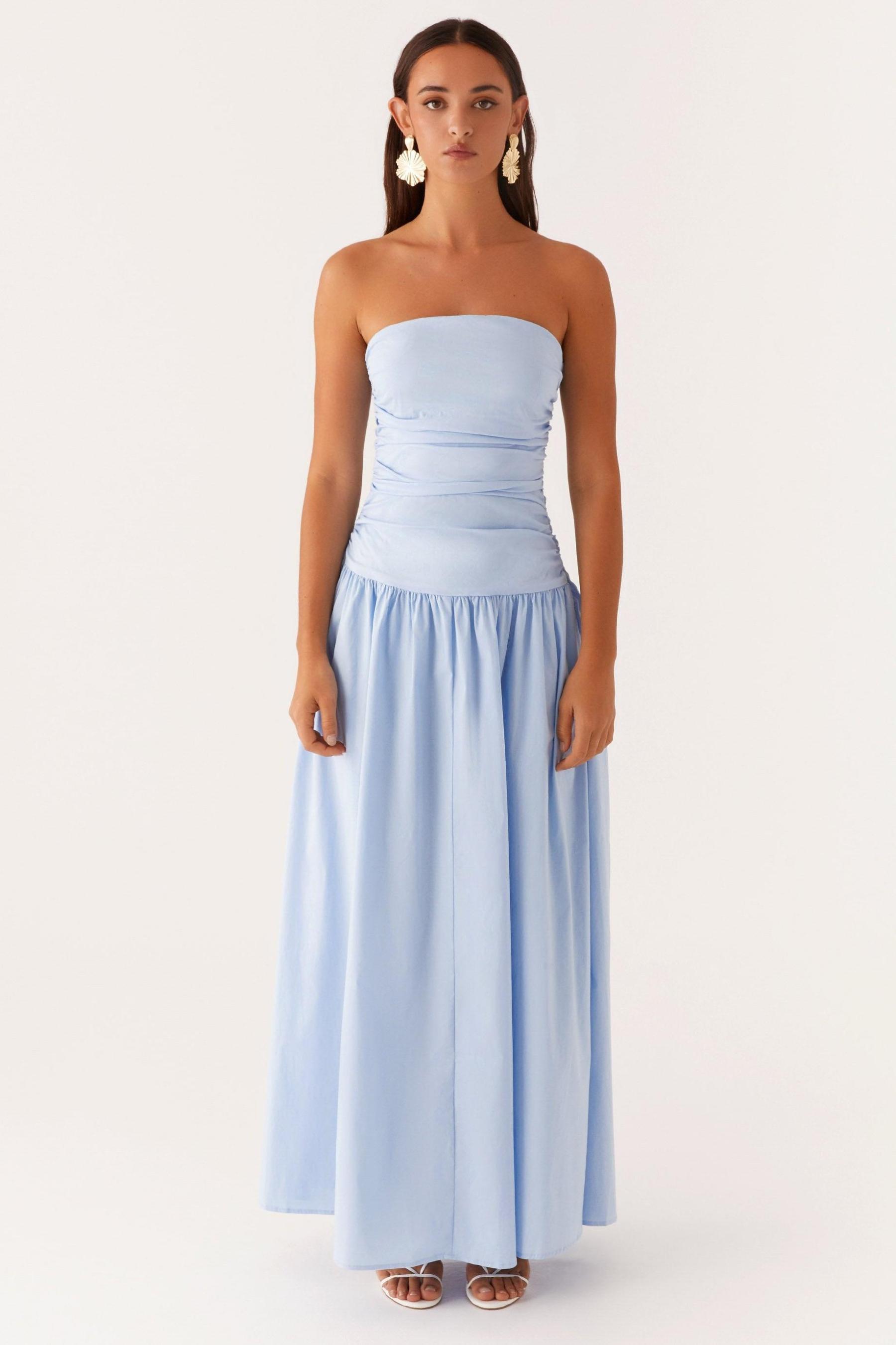 Solid Off Shoulder Gathering Maxi Dress