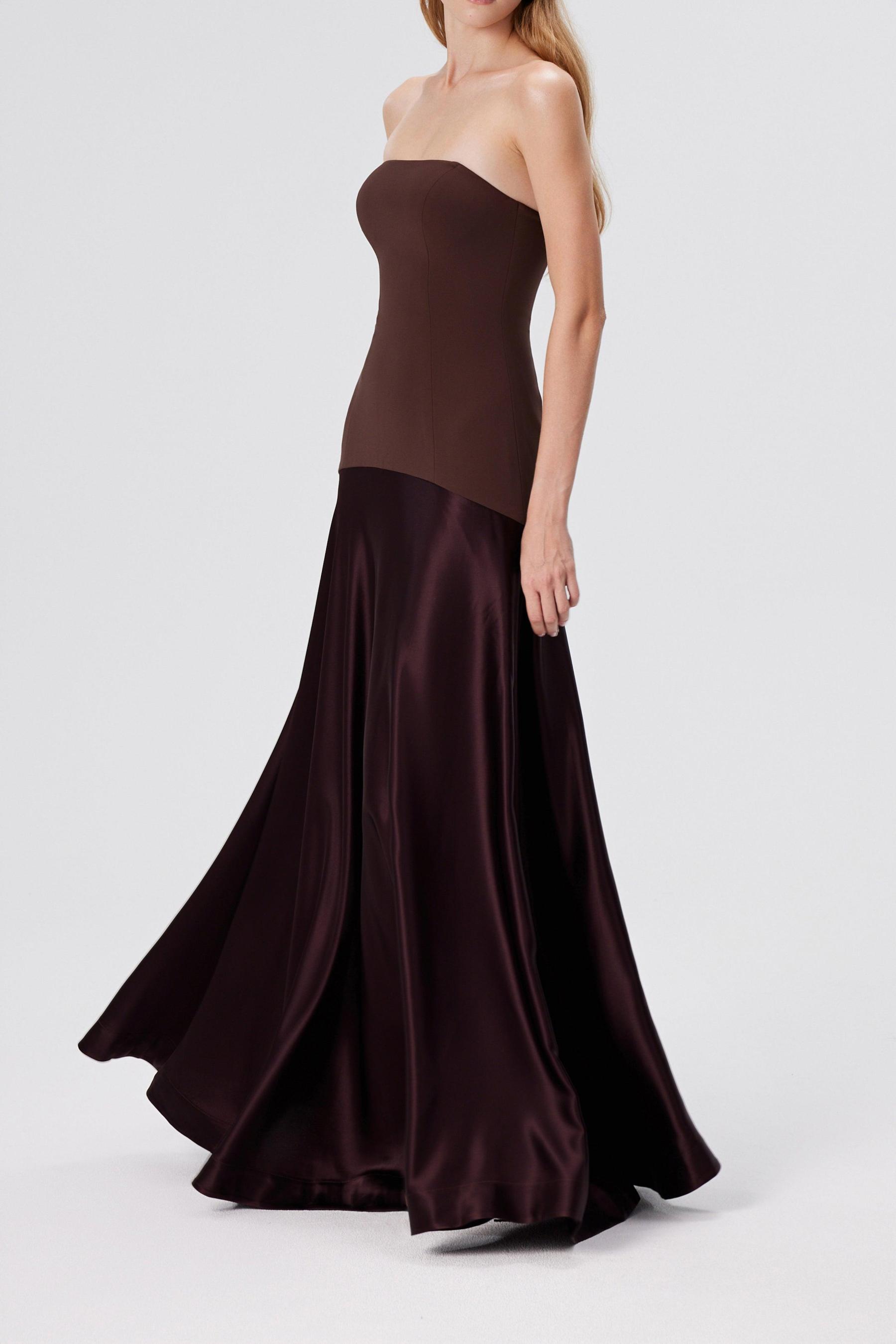 Satin Splicing Off Shoulder Maxi Dress