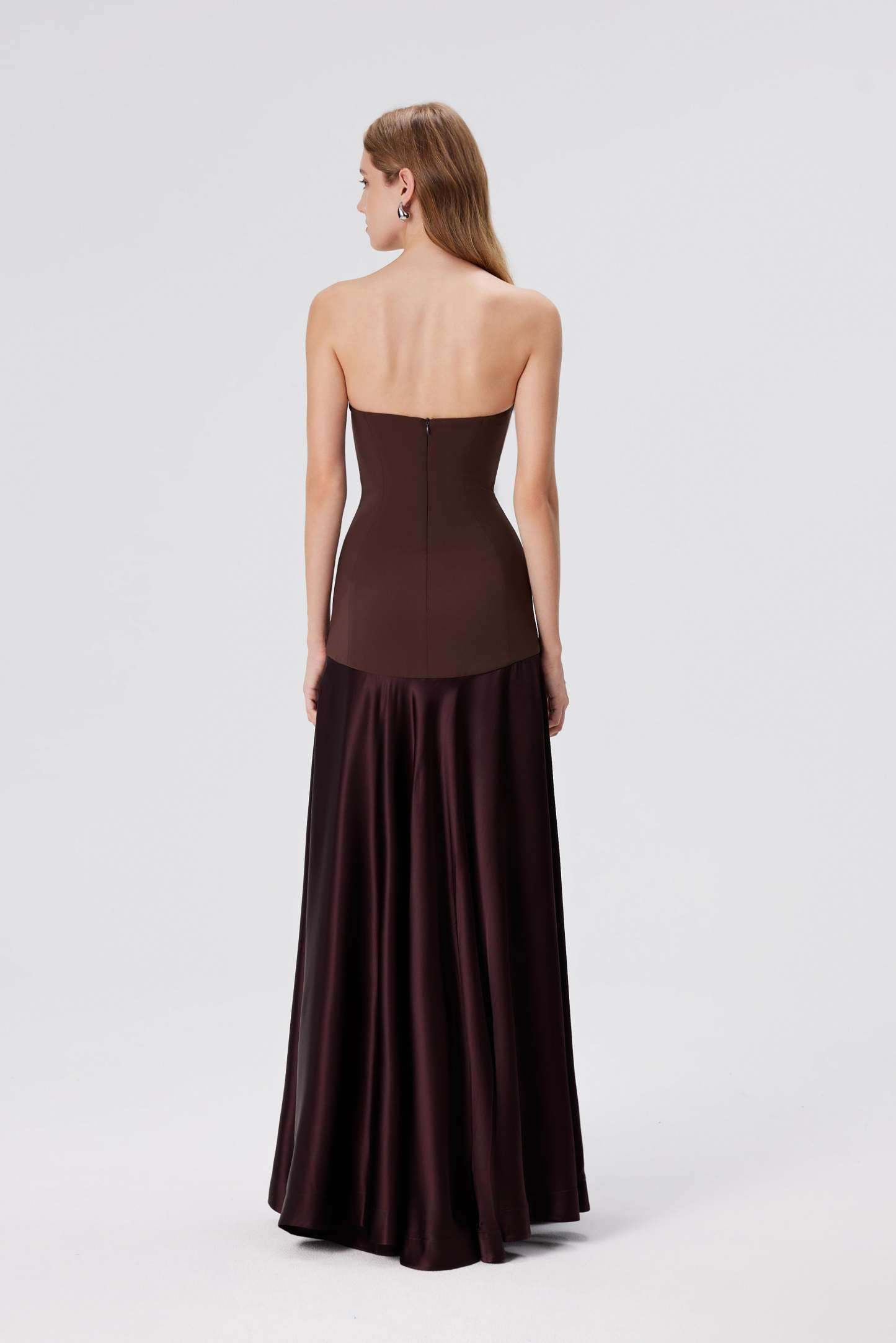 Satin Splicing Off Shoulder Maxi Dress
