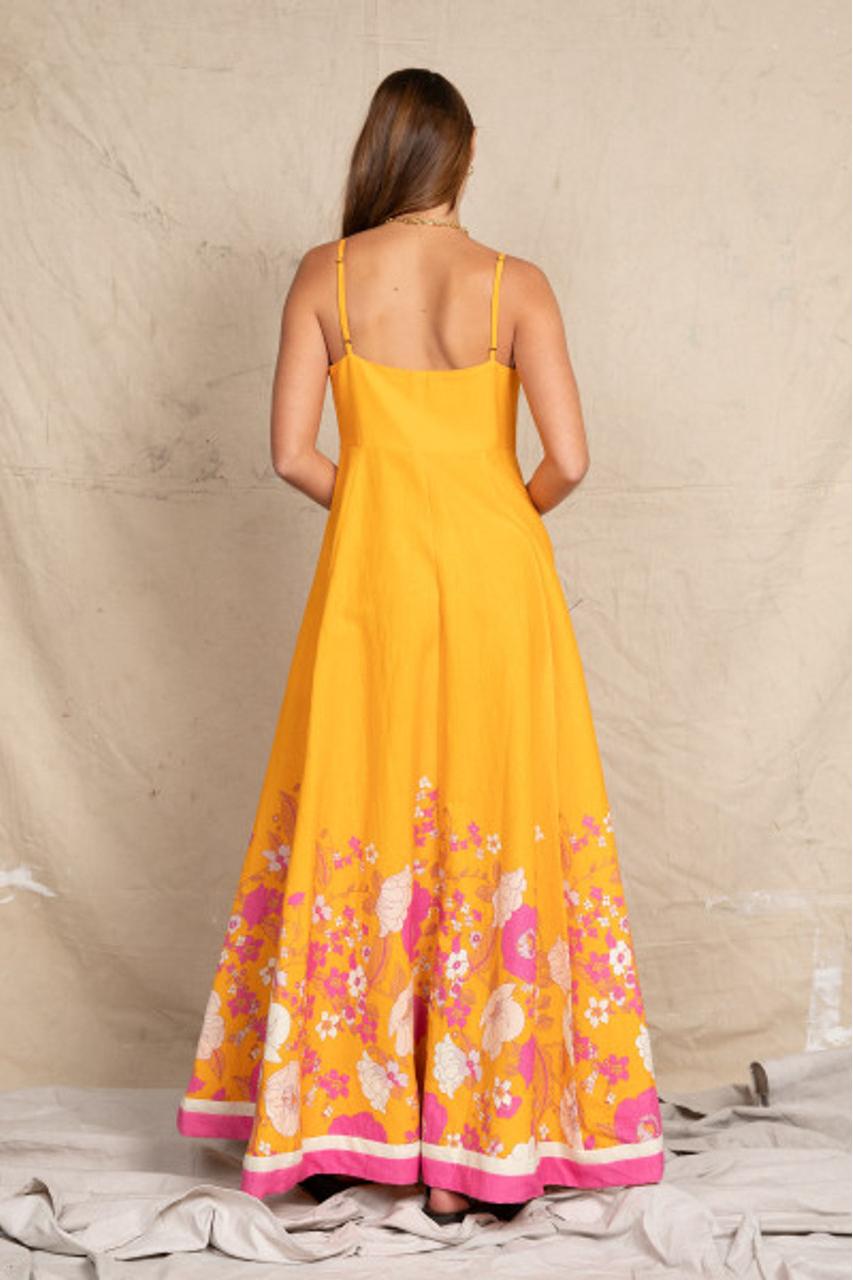 Floral Large Hemline Slip Maxi Dress