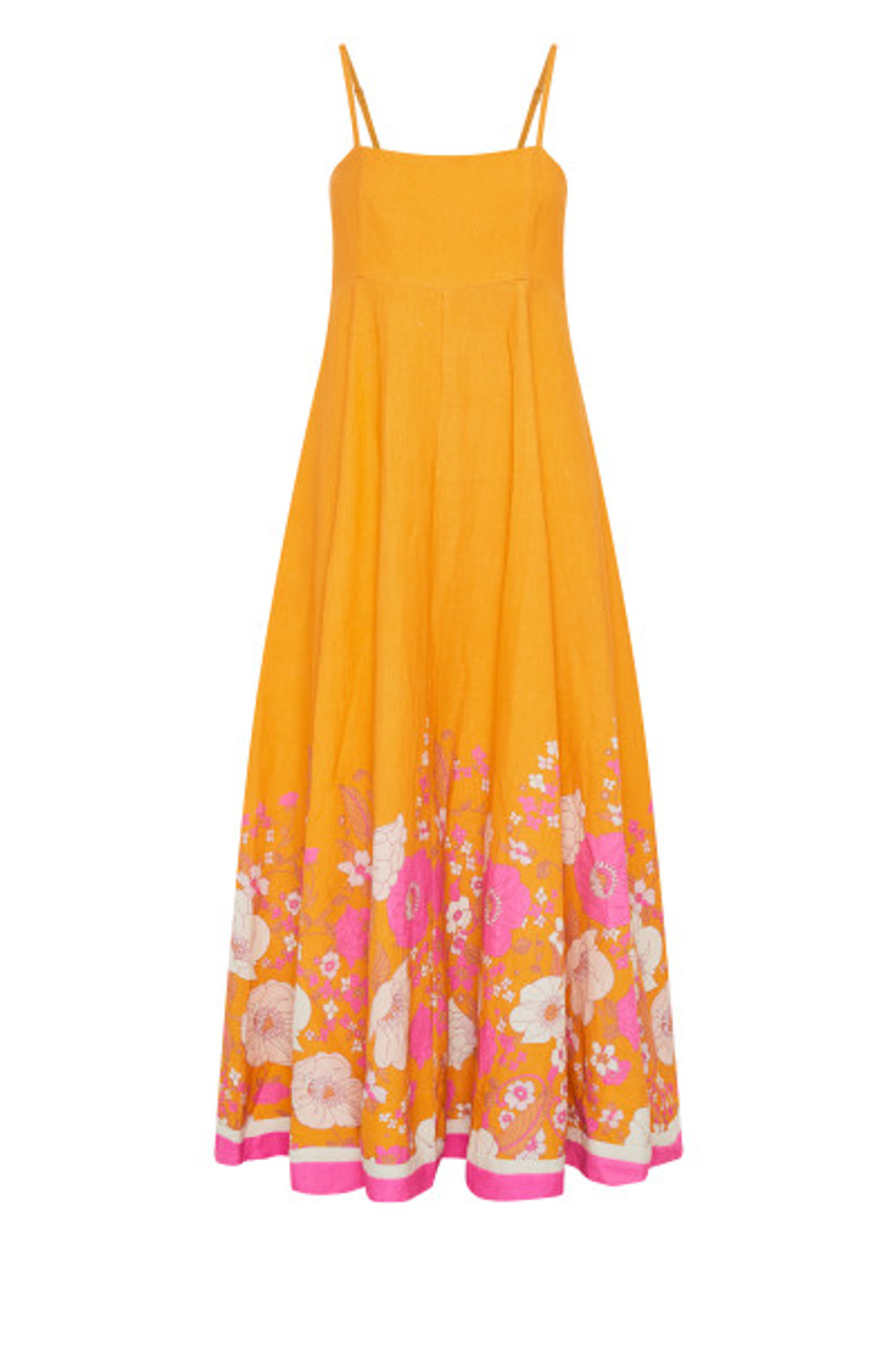 Floral Large Hemline Slip Maxi Dress