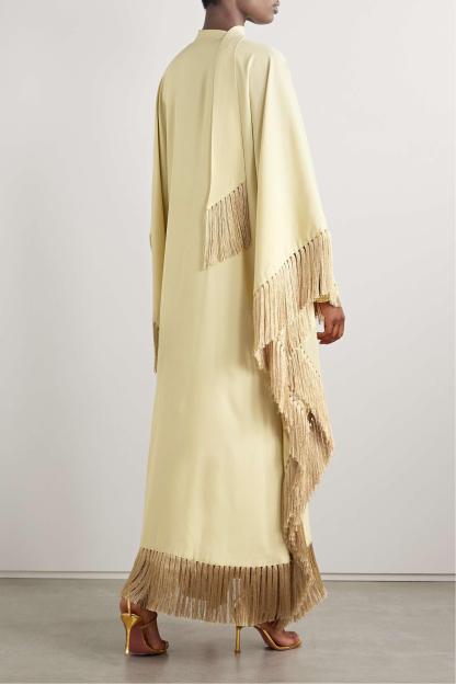 Tassel Batwing Sleeve Maxi Dress