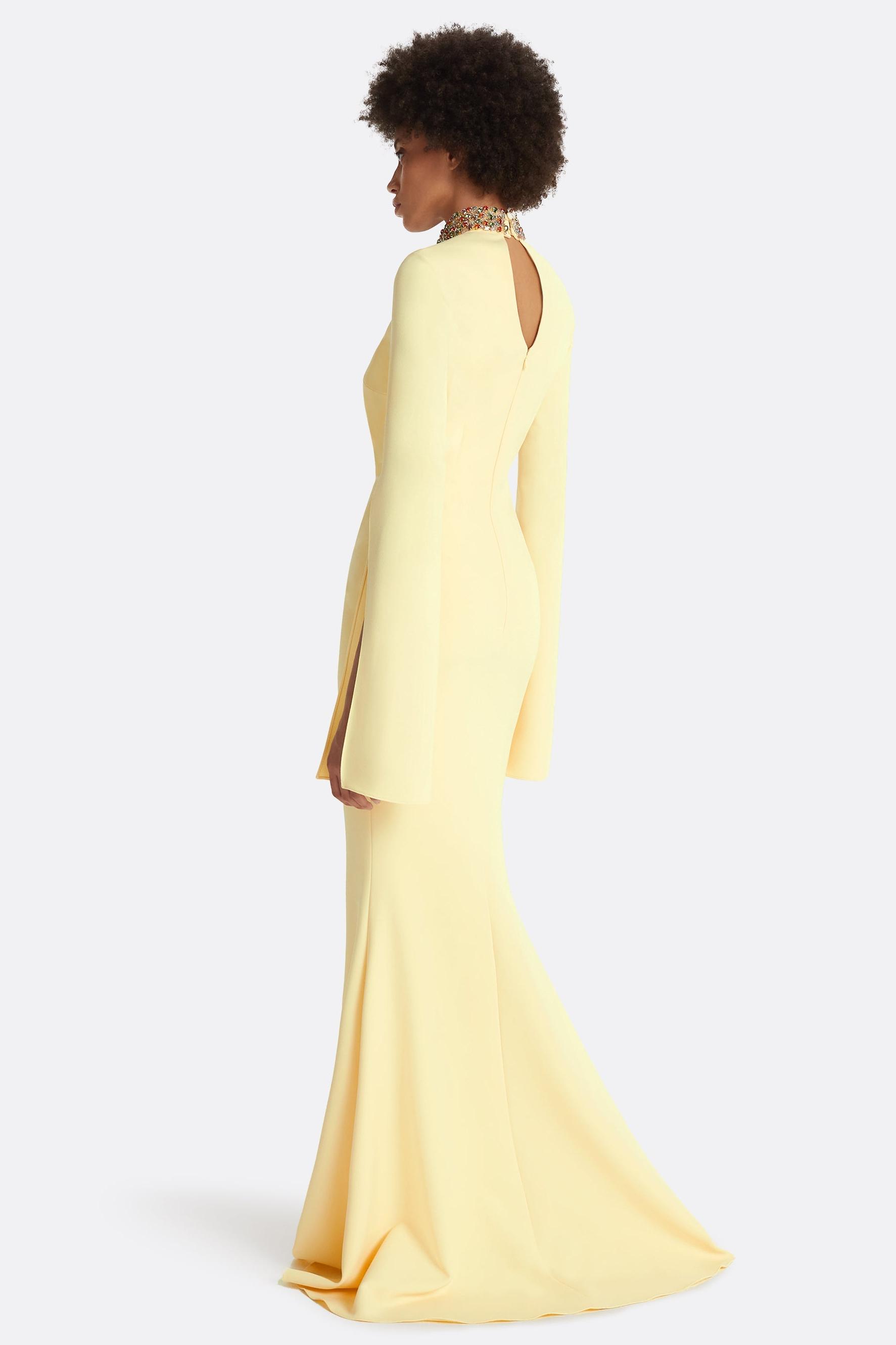 Rhinestone High Neck Cut-Out Maxi Dress