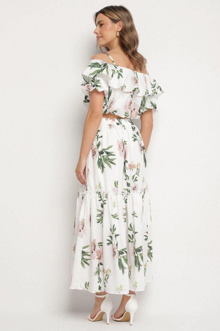 Floral Ruffle Puff Sleeve Midi Dress