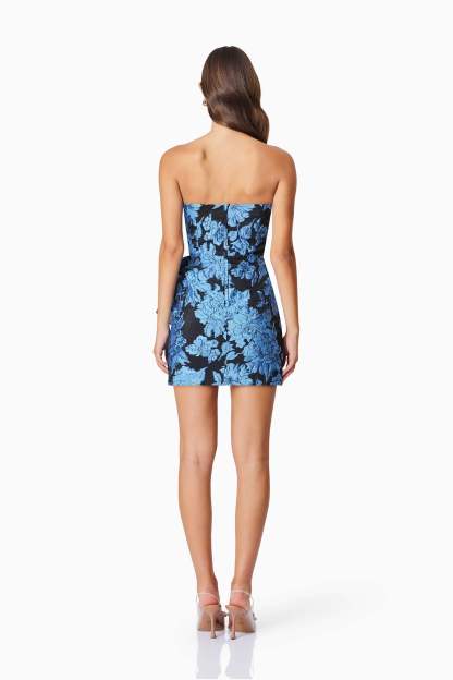 Jacquard Off Shoulder Ruffle Mini Dress