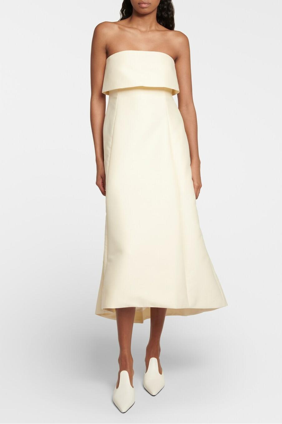Solid Off Shoulder Packet Midi Dress