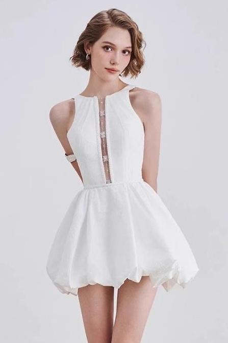 Solid Cut-Out Sleeveless Mini Dress