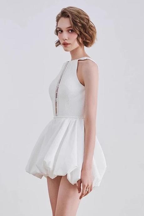 Solid Cut-Out Sleeveless Mini Dress