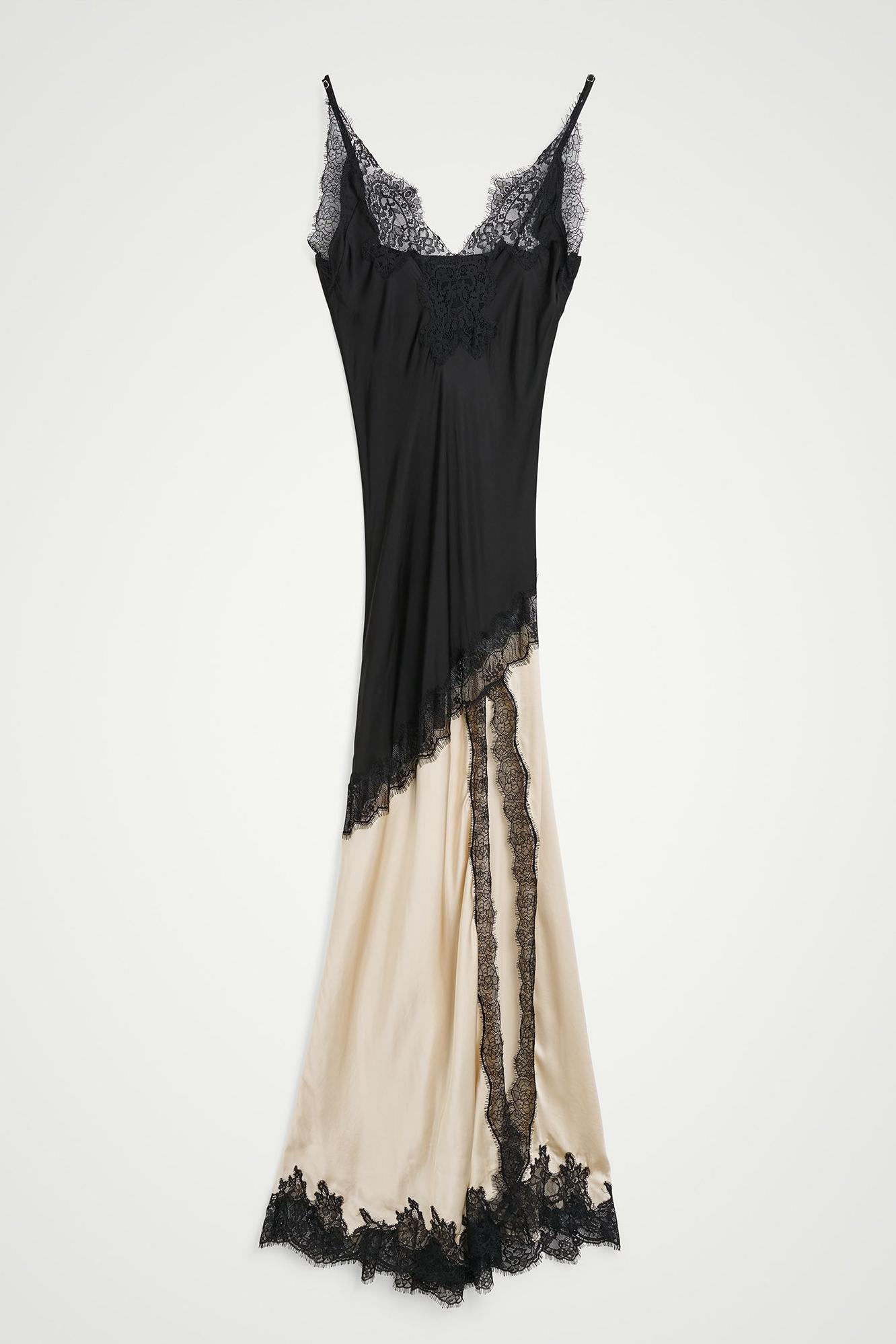 Lace Splicing Contrast Color Maxi Dress