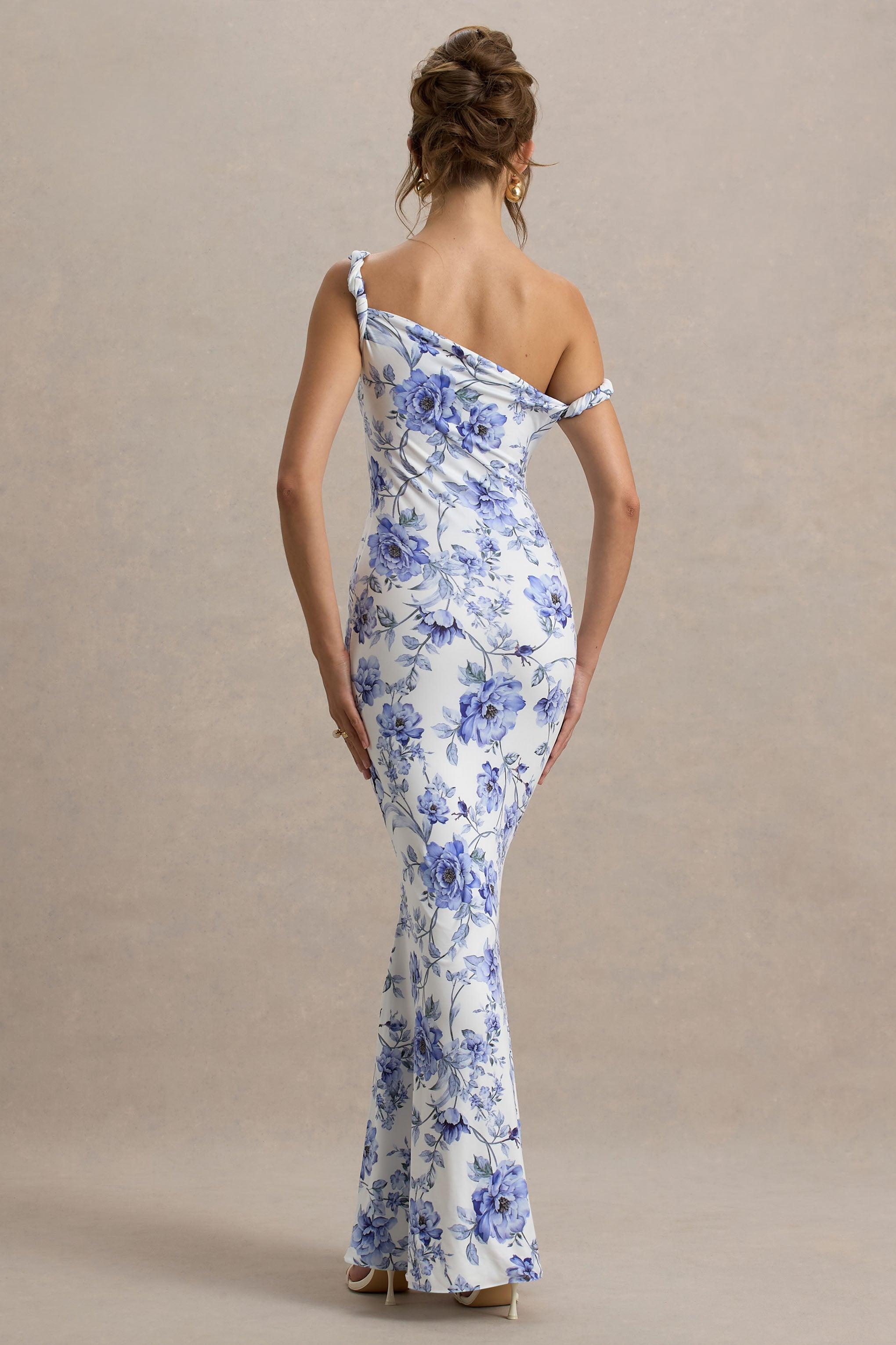 Floral Knotted Off-Shoulder Maxi Dress