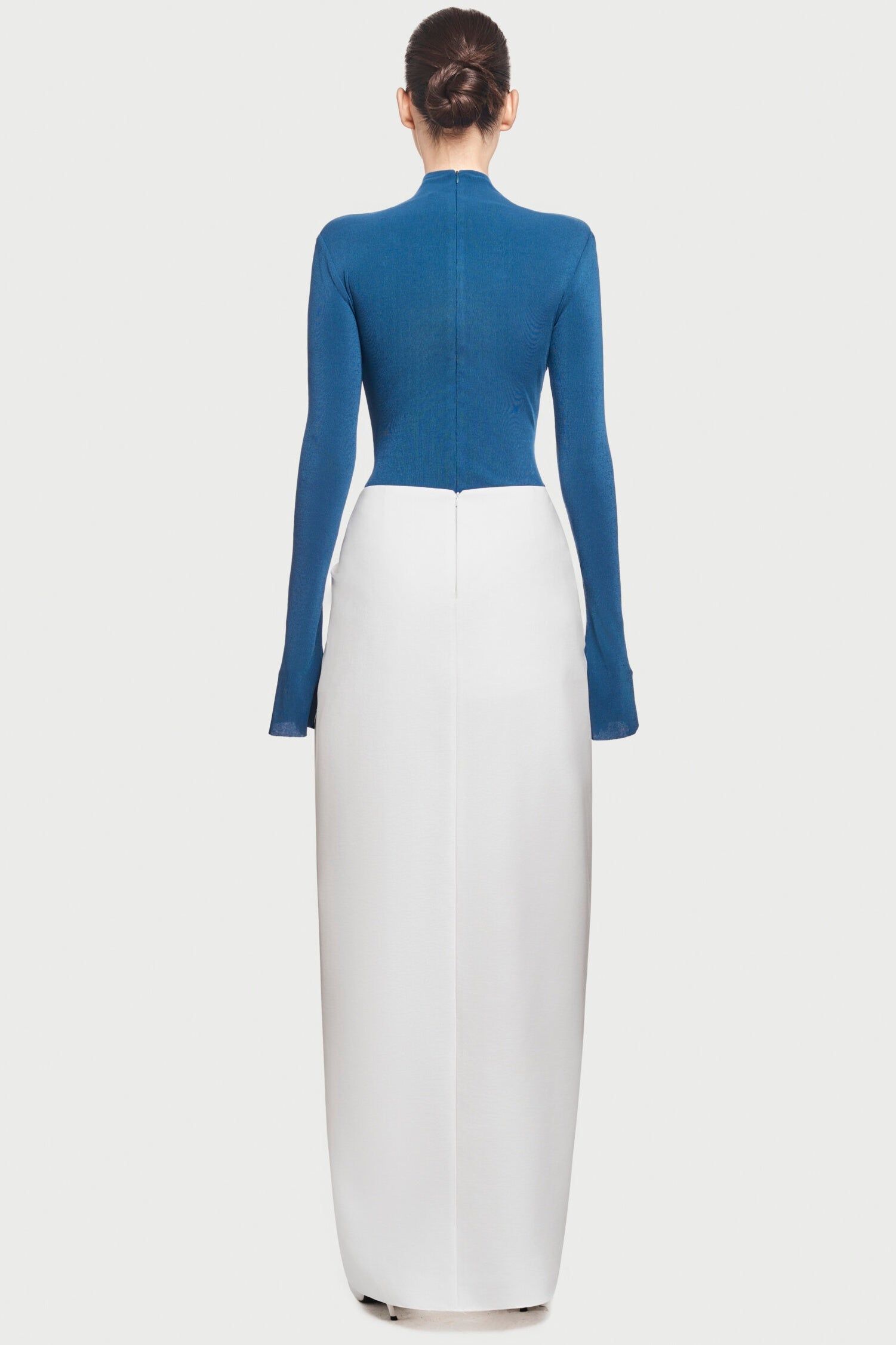 Jersey  Long Sleeve Bodysuit & High Waist Solid Skirt  Set