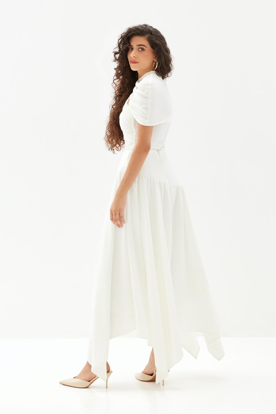 Jersey Solid Top & High Waist Midi Skirt