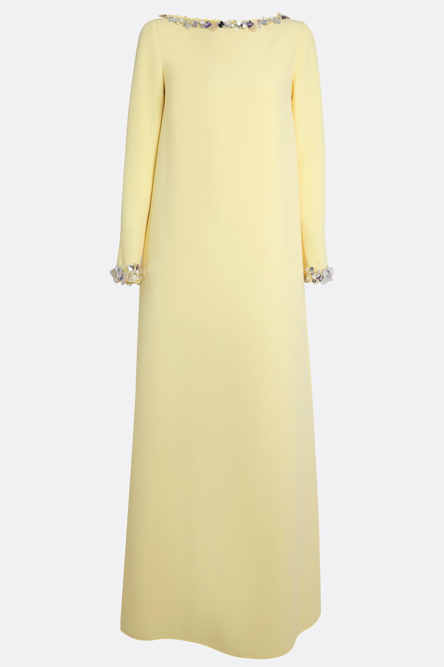 [Copy]Rhinestone Boat Neck Long Sleeve Maxi Dress