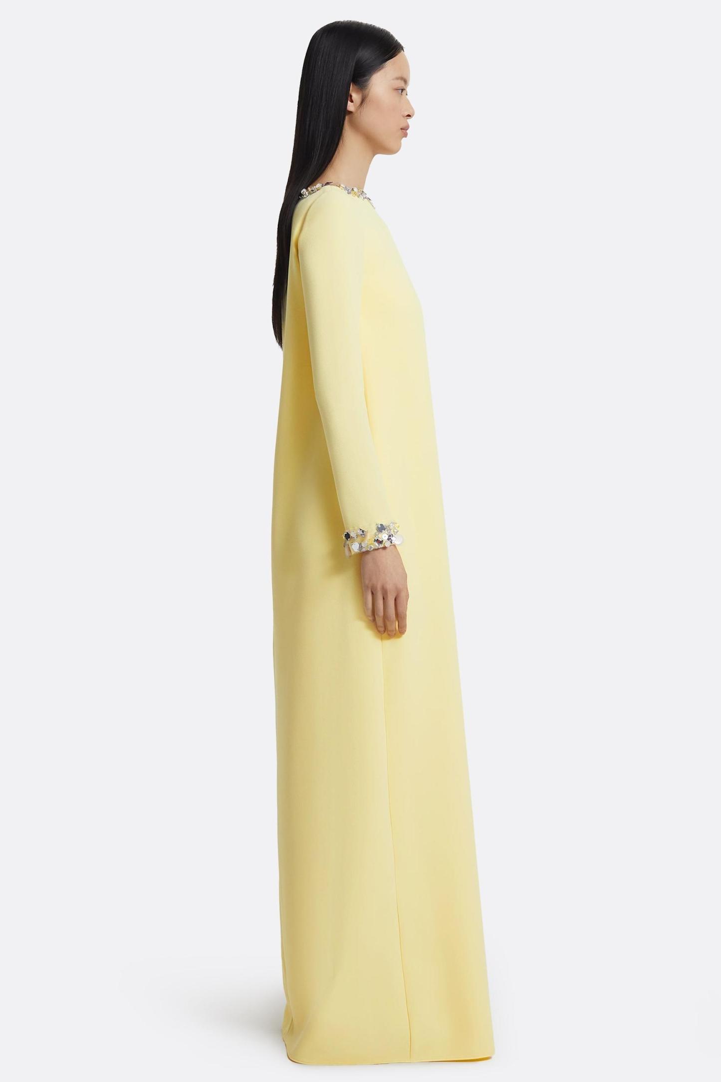 [Copy]Rhinestone Boat Neck Long Sleeve Maxi Dress