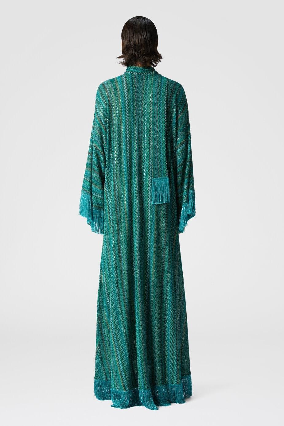 High Waist Tassel V-Neck Maxi Dress