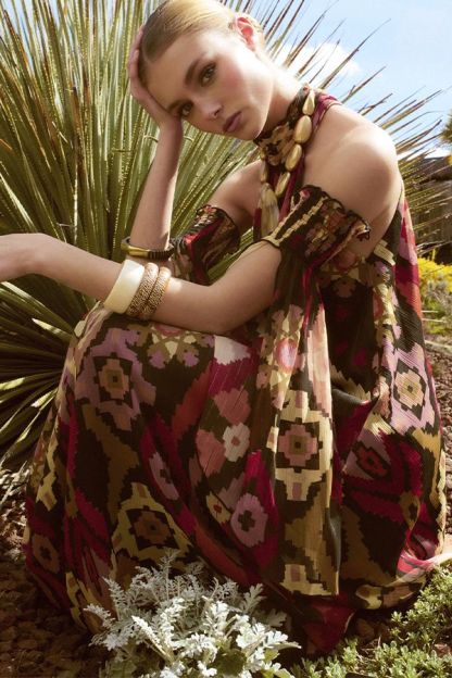 Paisley Print Luxury Halter Neck Maxi Dress