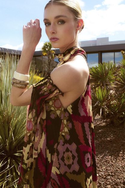 Paisley Print Luxury Halter Neck Maxi Dress