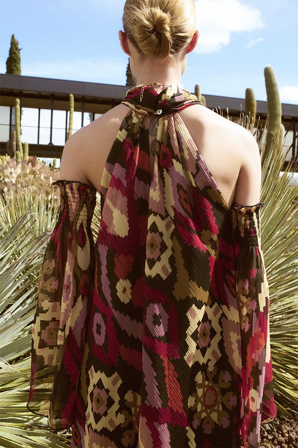 Paisley Print Luxury Halter Neck Maxi Dress