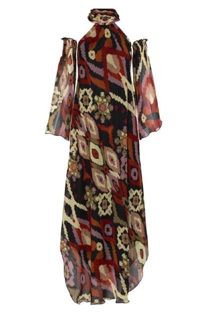 Paisley Print Luxury Halter Neck Maxi Dress