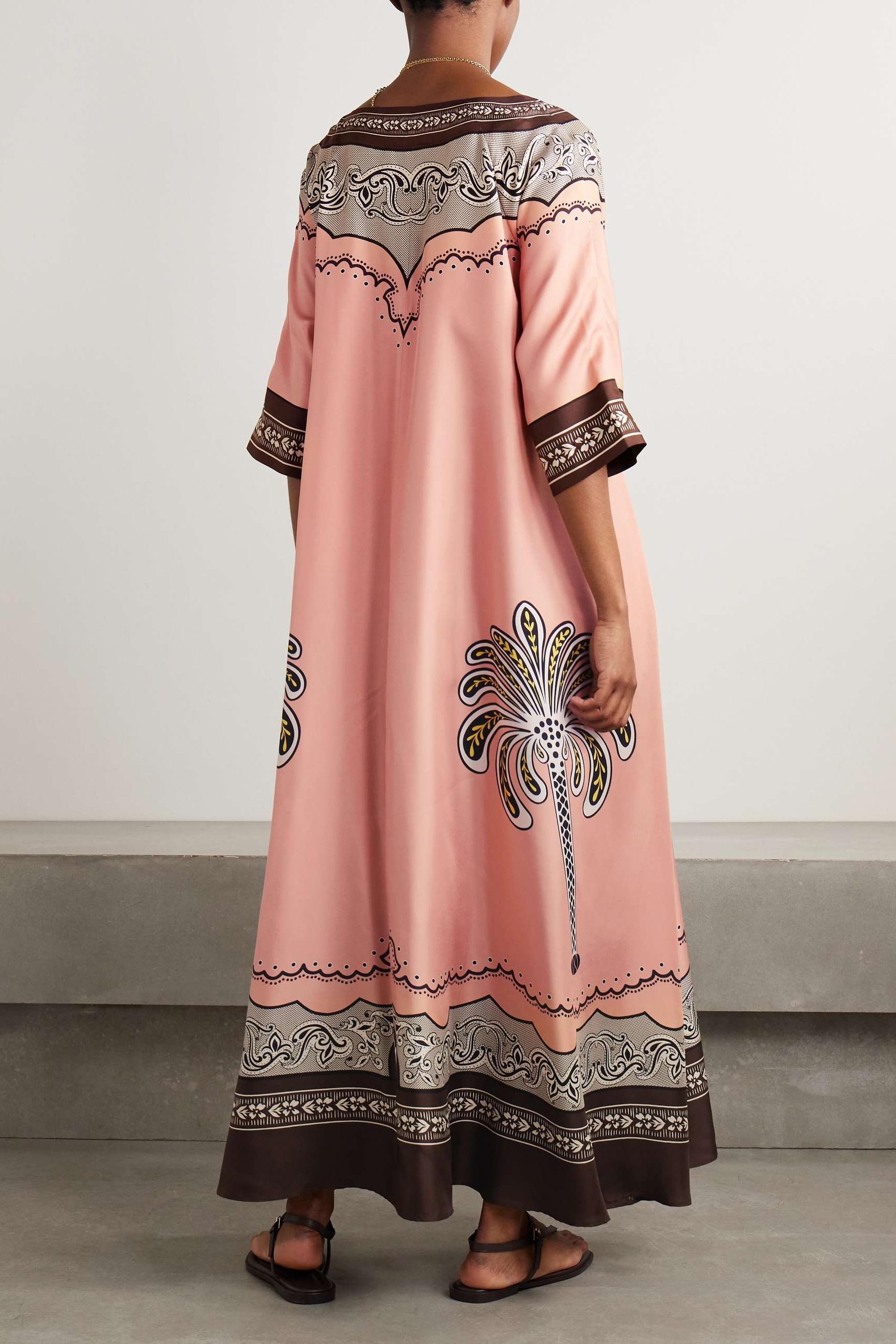 Paisley Print V-Neck Midi Dress