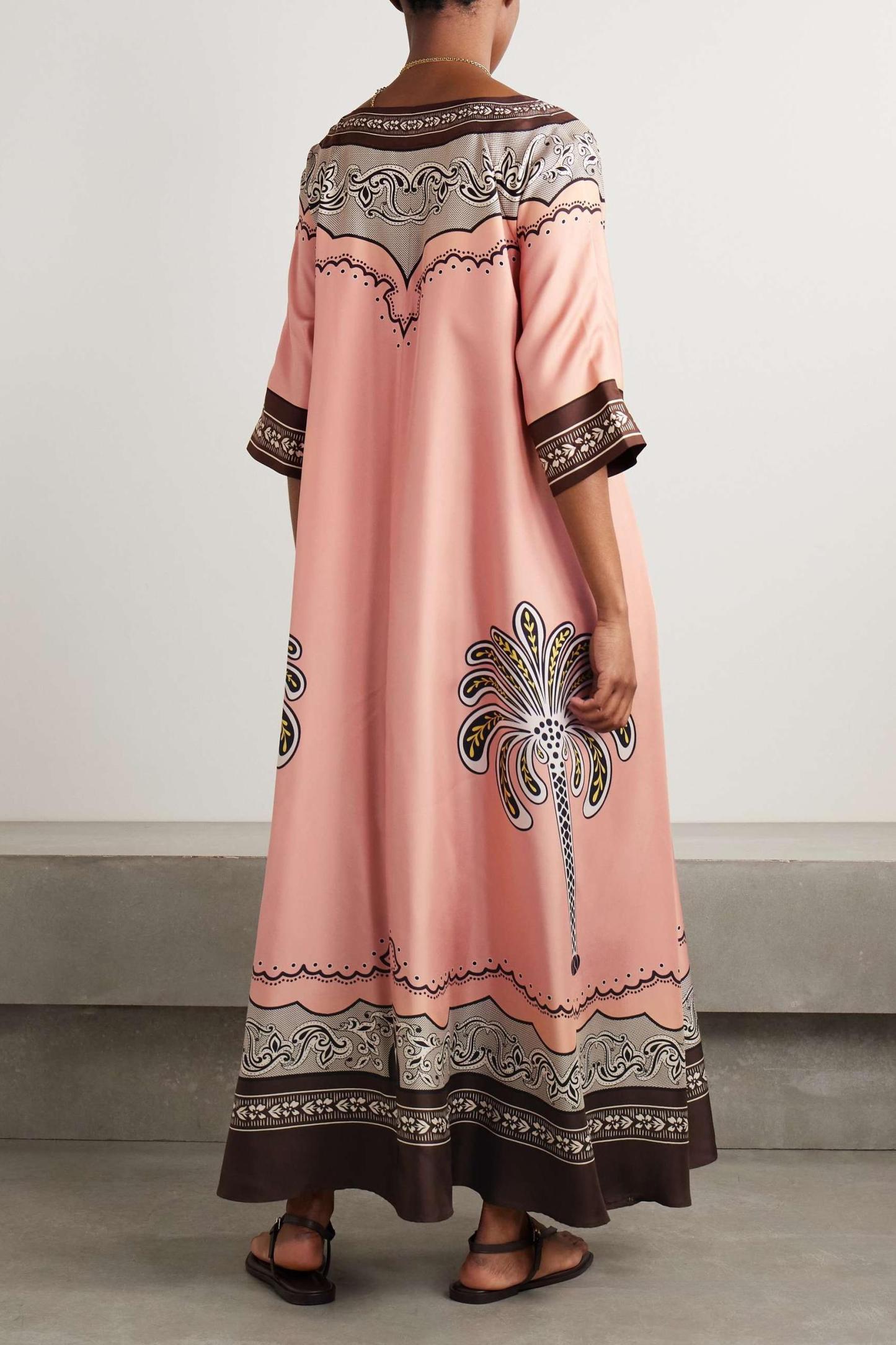 Paisley Print V-Neck Midi Dress