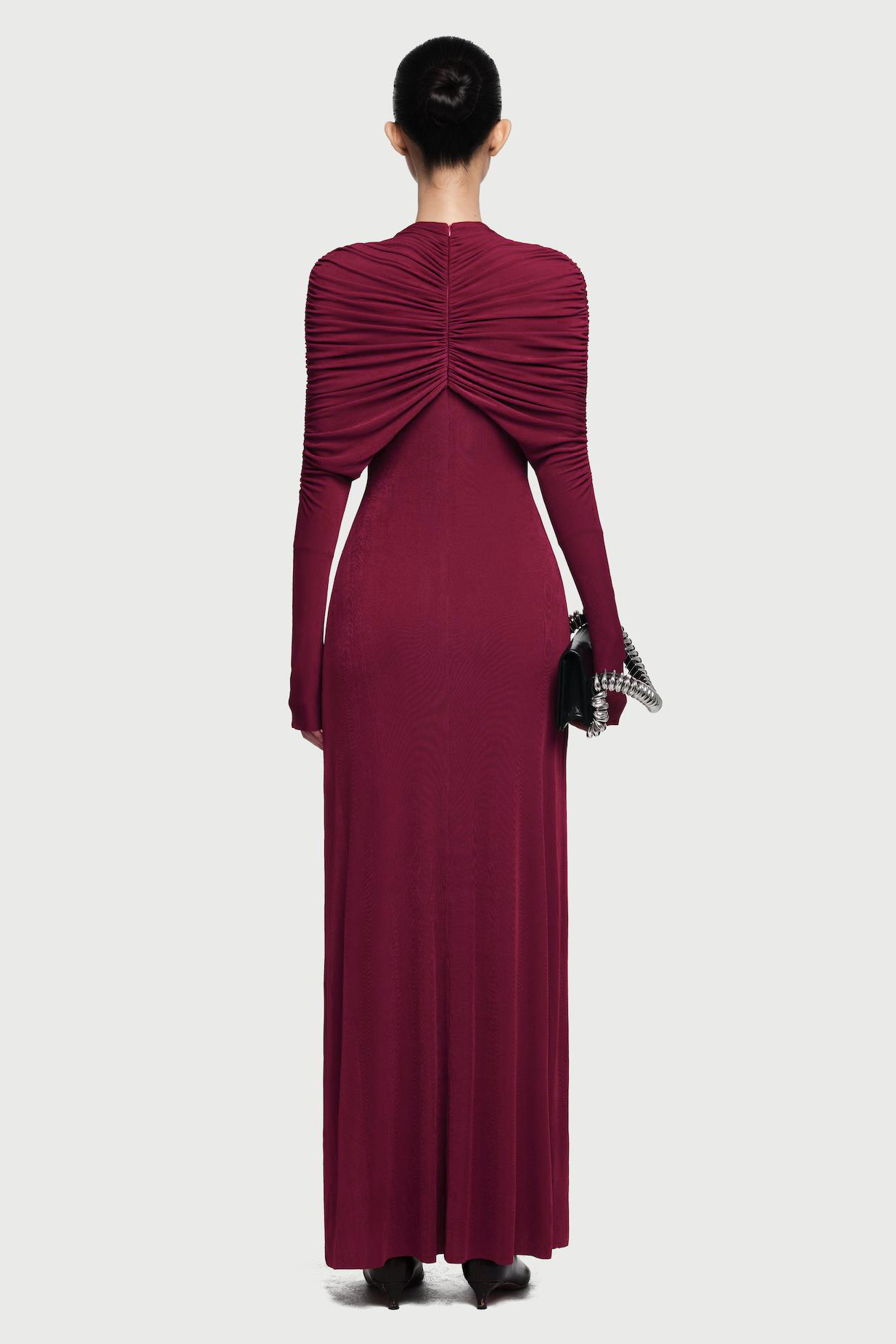 Jersey Knotted Long Sleeve Maxi Dress