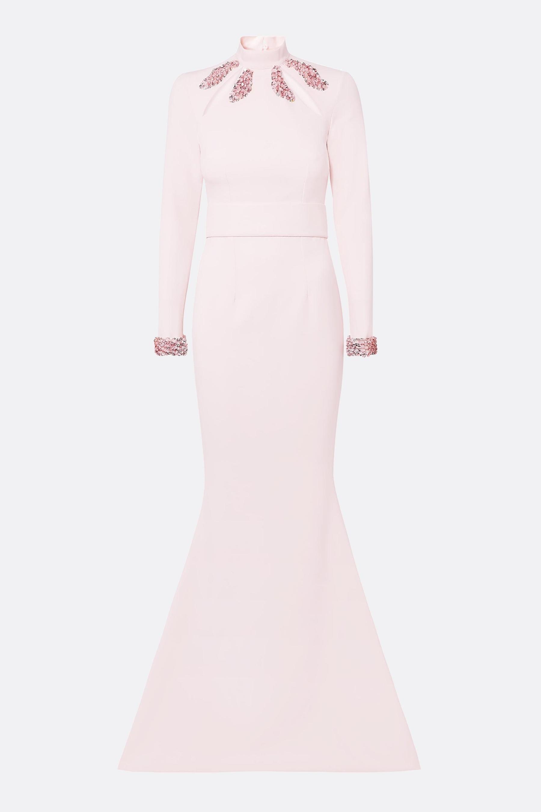 Sequin Cut-Out Long Sleeve Maxi Dress