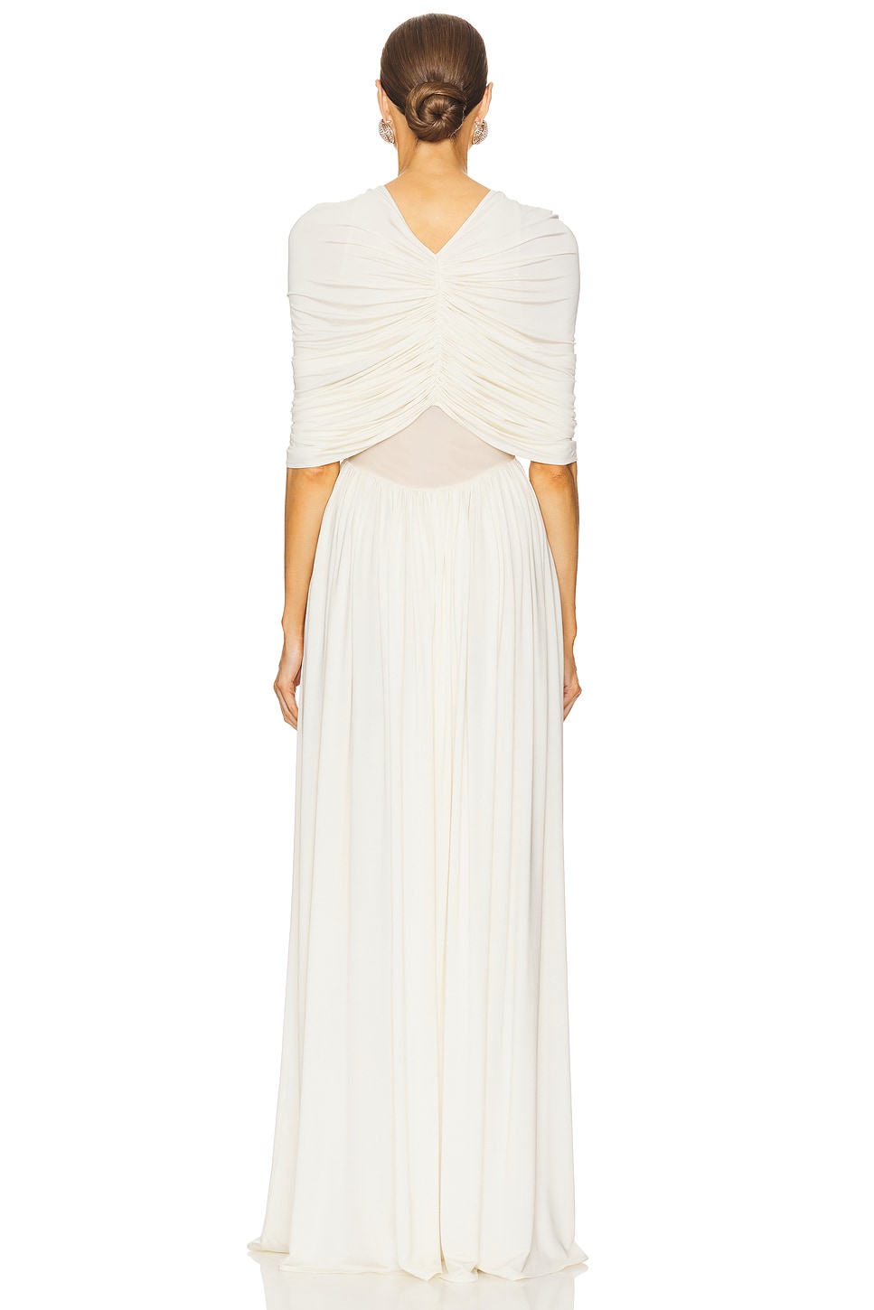 Jersey Gathering V-Neck Maxi Dress
