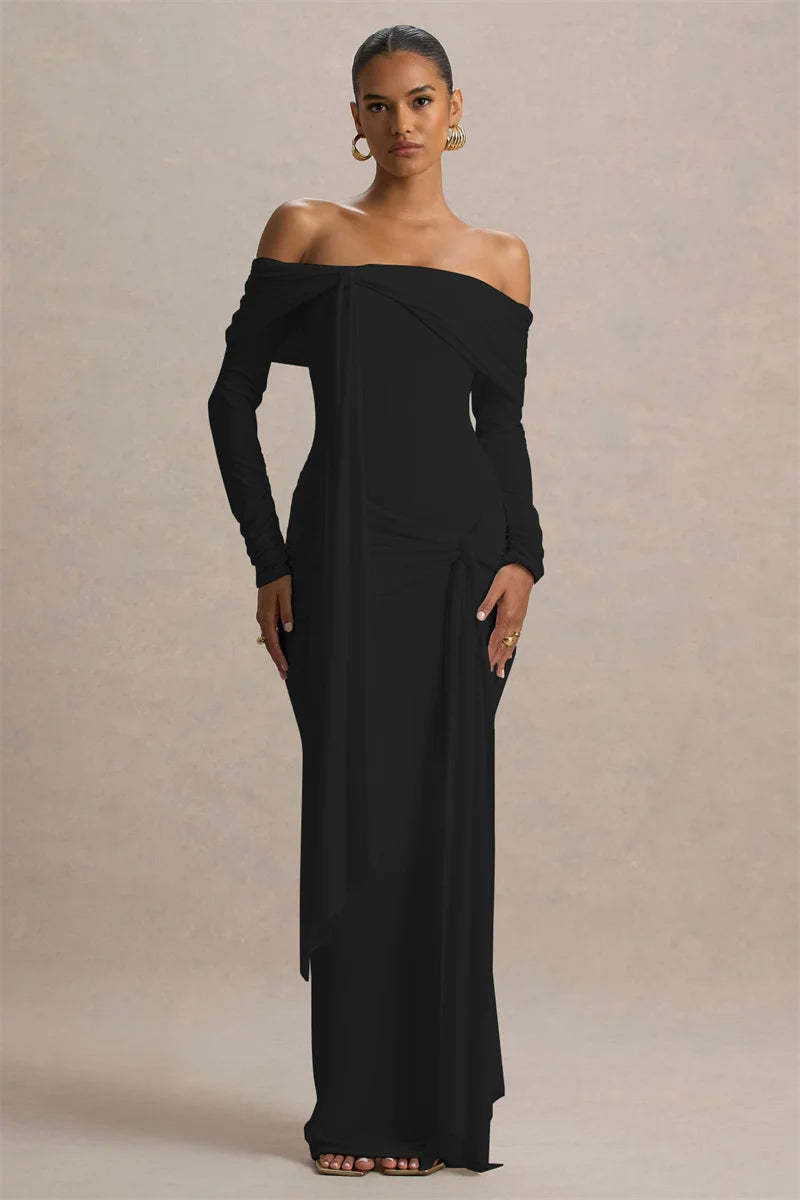 Solid Jersey Knotted Maxi Dress