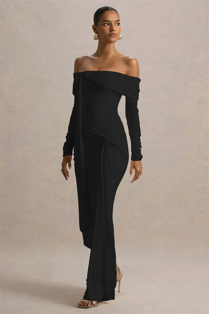 Solid Jersey Knotted Maxi Dress