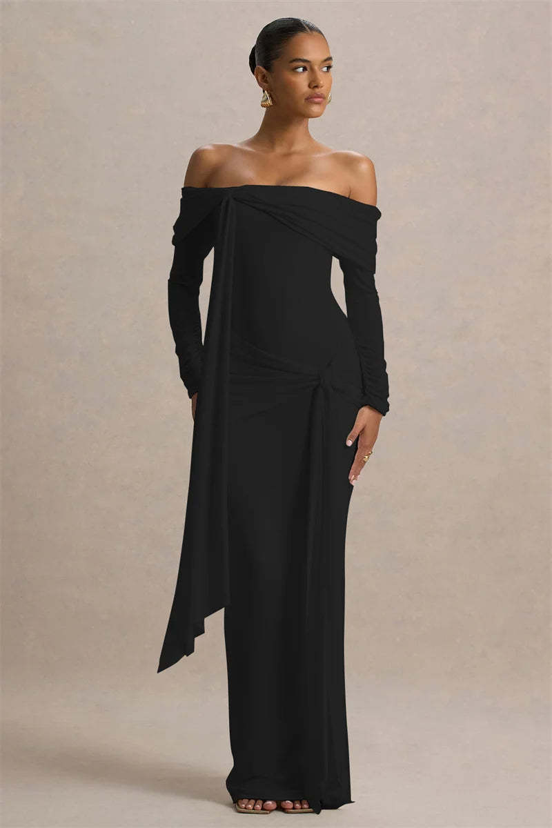 Solid Jersey Knotted Maxi Dress