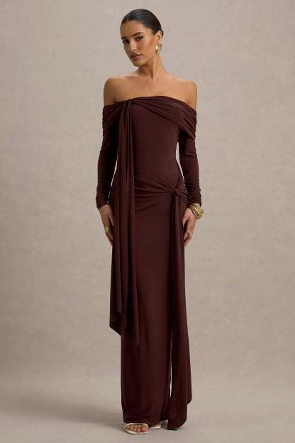 Solid Jersey Knotted Maxi Dress