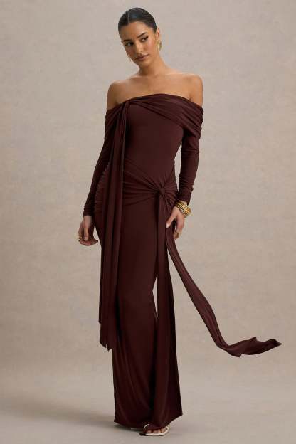 Solid Jersey Knotted Maxi Dress
