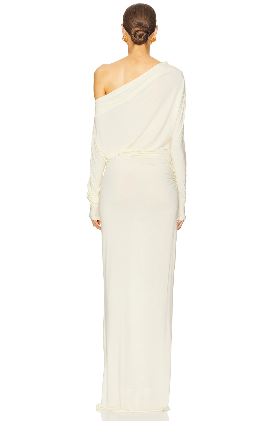Jersey Solid One Shoulder Maxi Dress