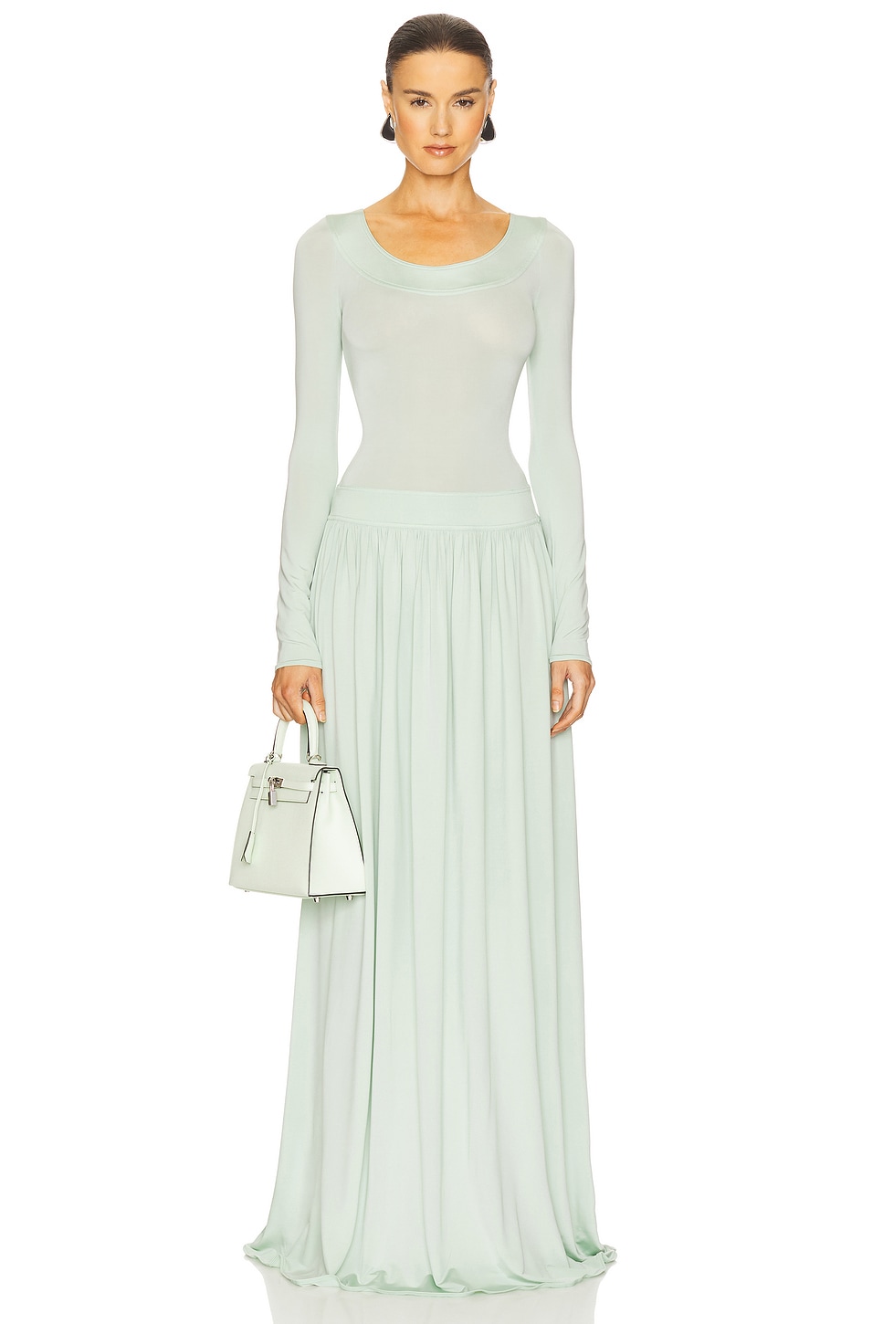 Jersey Lace-Up Backless Midi Dress