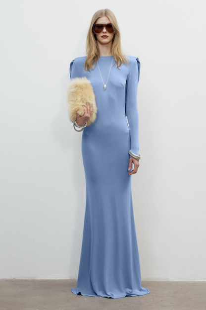 Jersey Gathering  Backless Maxi Dress